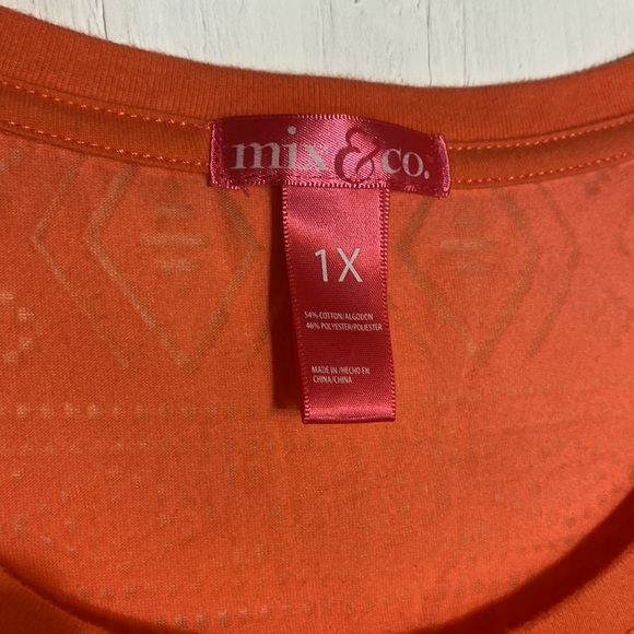 Mix & Co. Soft Posh Aztec Sheer Sz 1X Summer Top- New - Picture 5 of 6